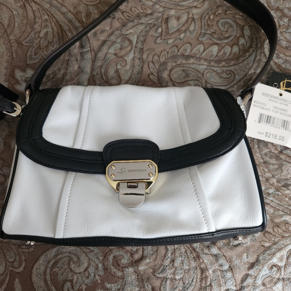 B.makowsky leather shoulder bag NWT
